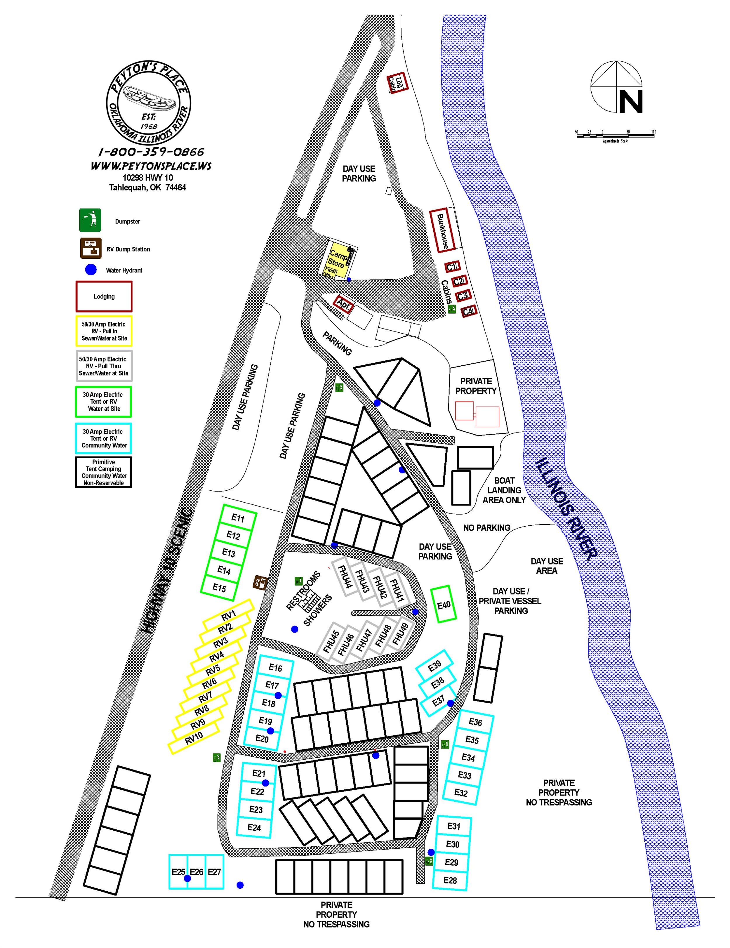 Peyton's Place Camp Map